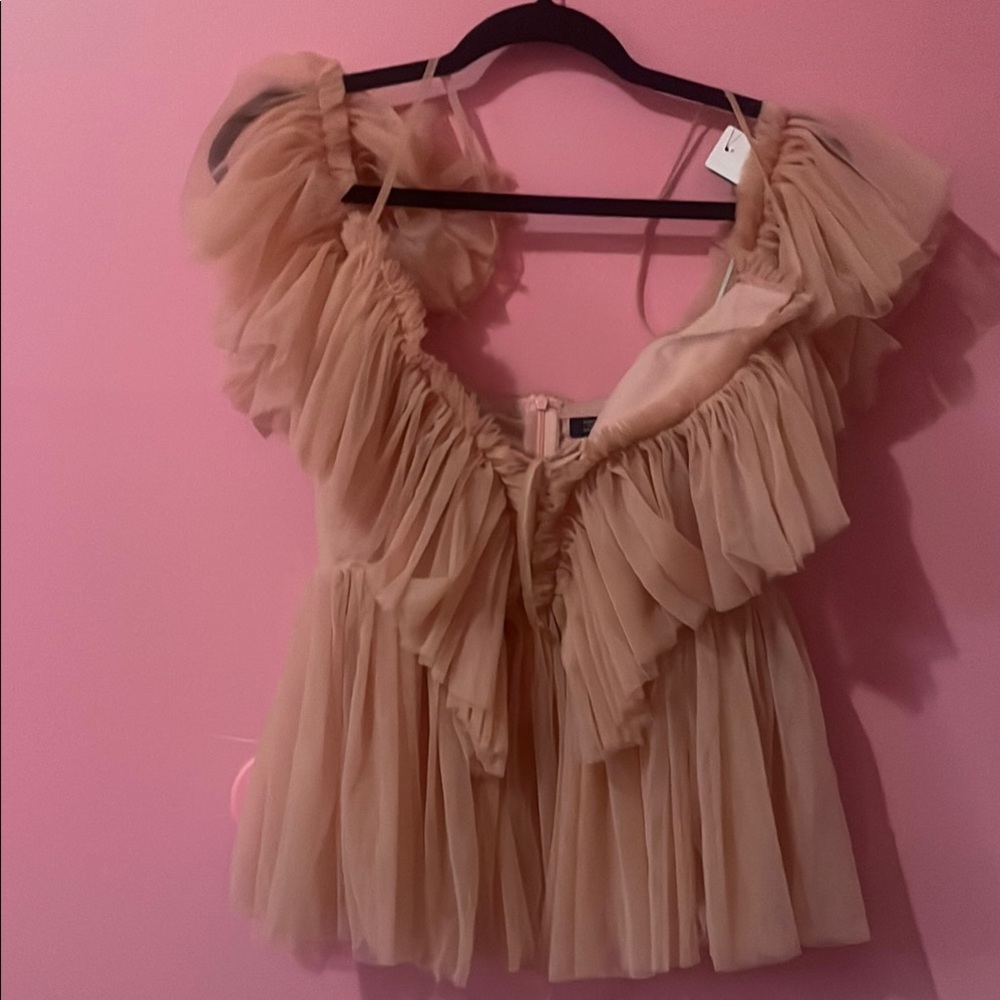 Elegant Ruffled Cream Top